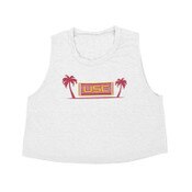 USC Trojans Women's White Beach Volleyball Palm Crop Tank